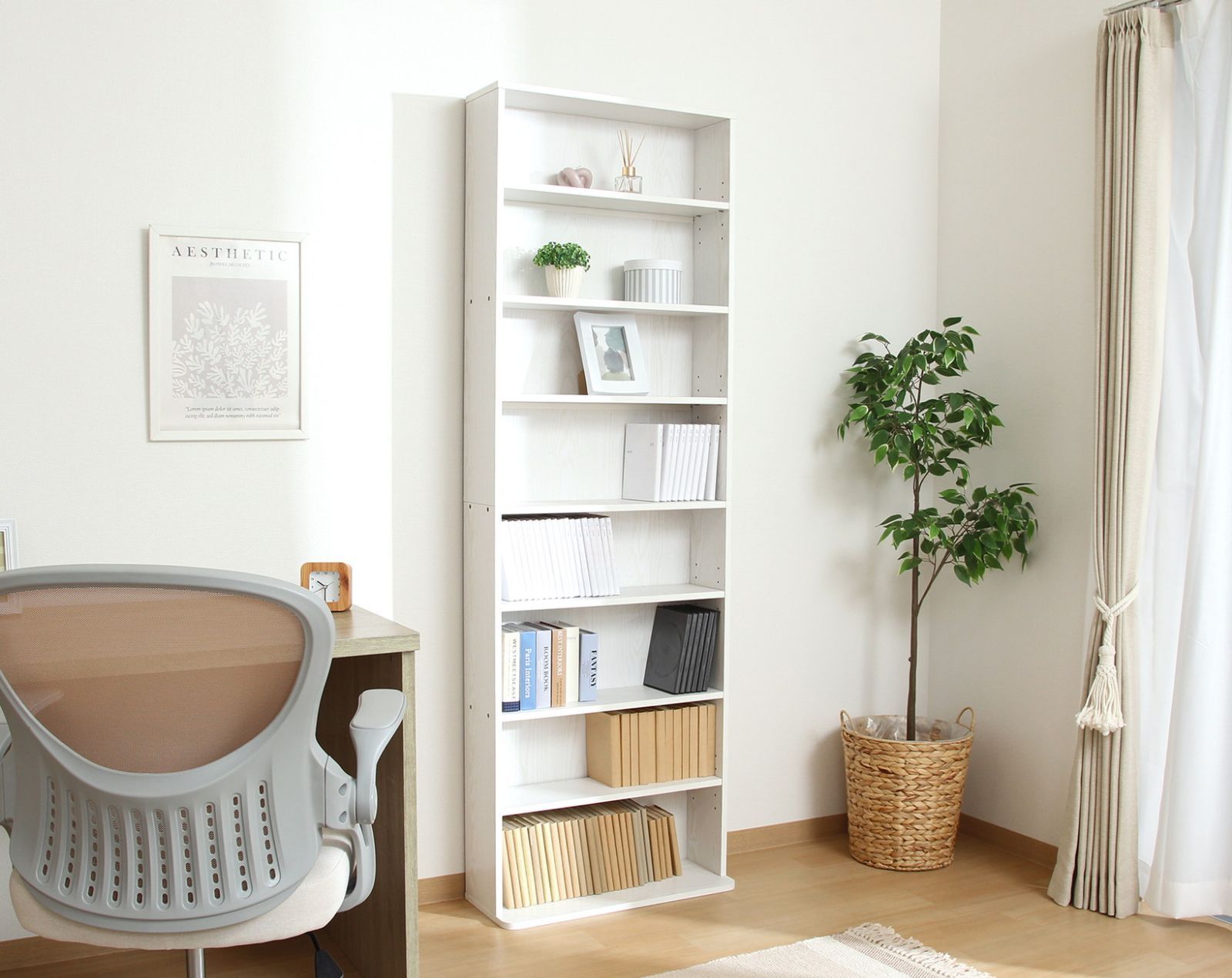 大容量 スリム ブックスタンド 幅60 cm 書棚 本棚 シェルフ マガジンラック DVD収納 CD収納