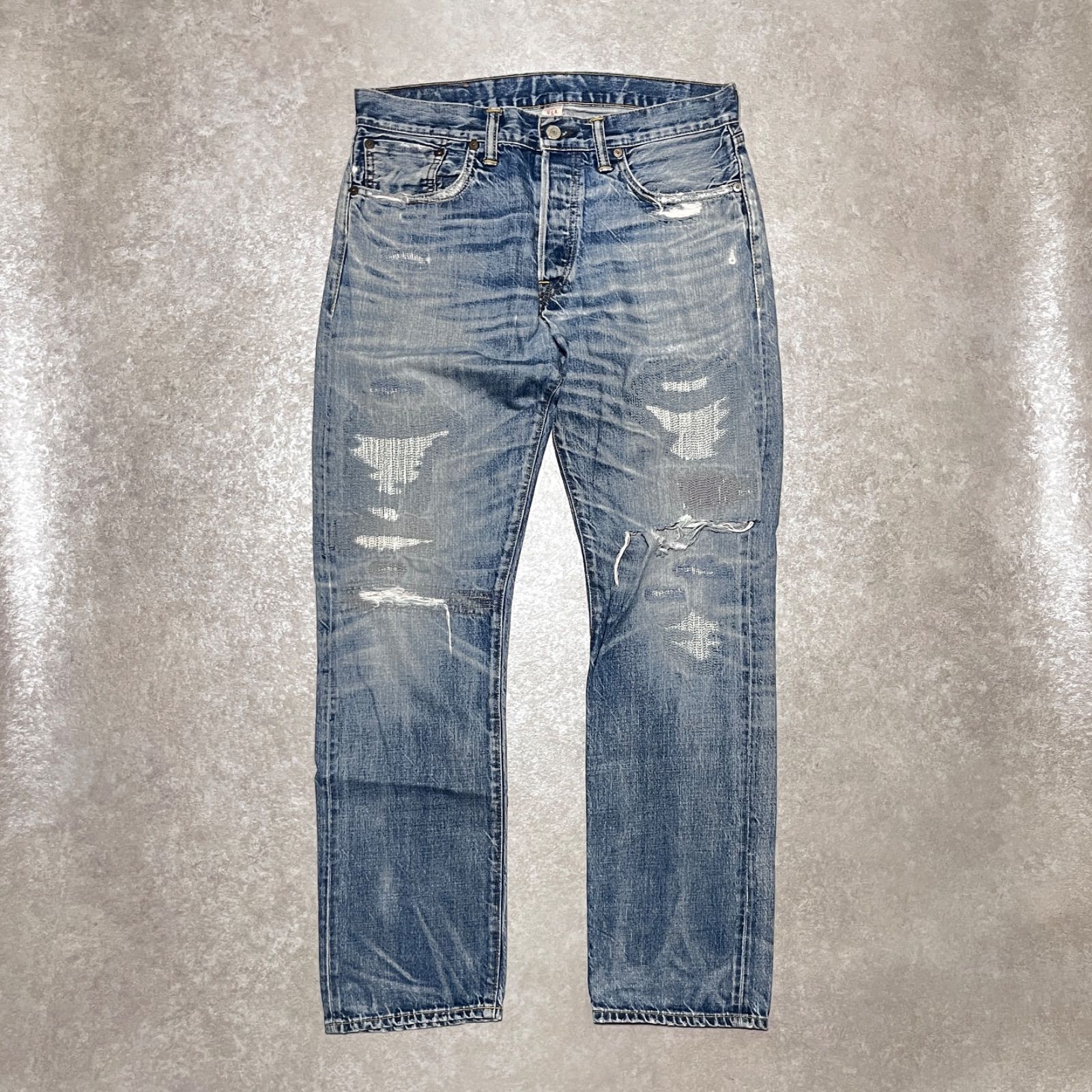 W31 レア ジョニーデップ 来日着用 RRL ラルフローレン ダメージリペア 