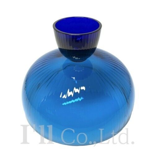 SAINT LOUIS サンルイ エルメスグループ キャンドルスタンド クリスタルガラス ブルー インテリア小物 オブジェ トレー ろうそく立て ロウソク キャンドルランプ HERMES 81626