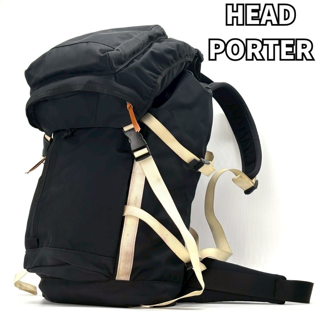 裏原を背負う名作 HEAD PORTER ポーター バックパック シャチリュック 藤原ヒロシ愛用 名作モデル 巾着 大容量 メンズ ブラック