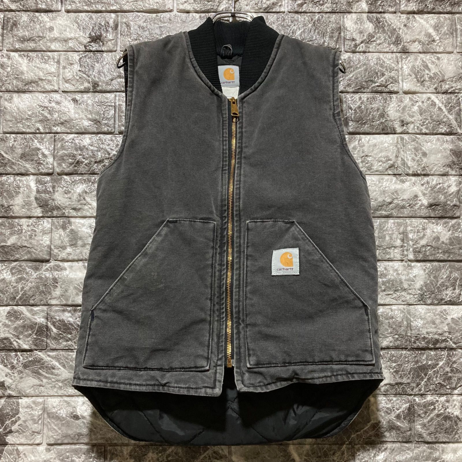 90s Carhartt USA製 ダックベスト ブラック 星タグ 腰ゴム M USA製
