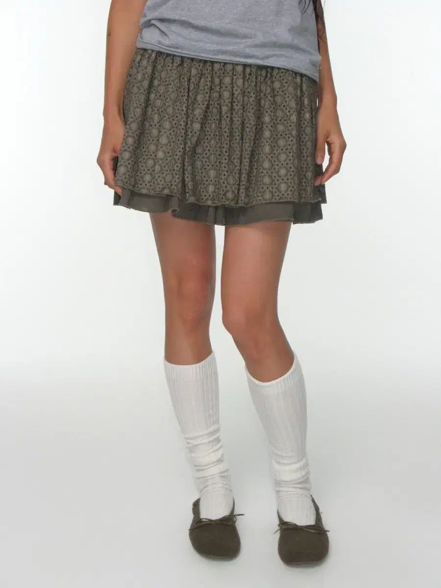 コイセイオ COYSEIO フラワー エンブロイダリー スカート ブラウン