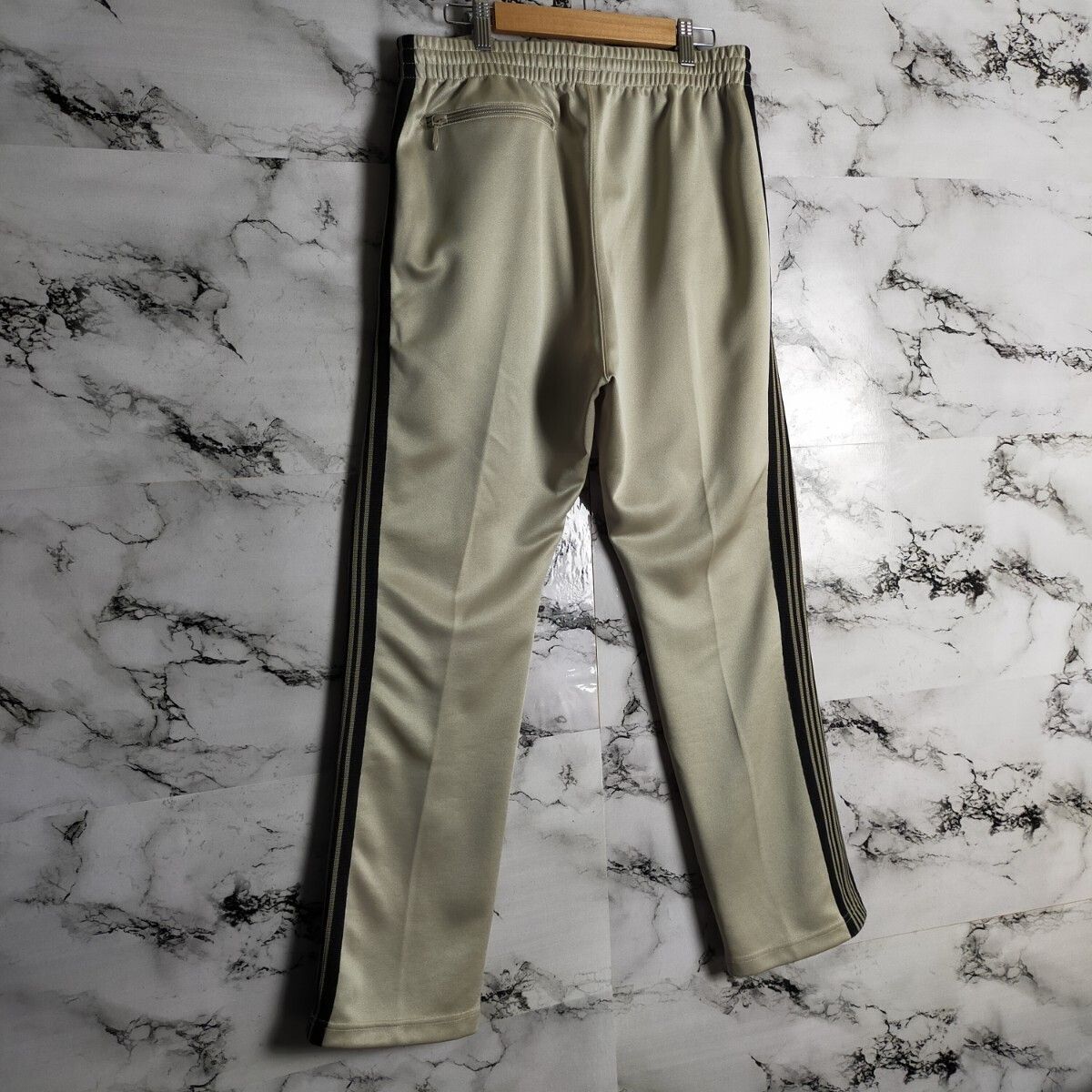 激レア】Needles トラックパンツ ナロー M MR561 エクリュ ベージュ 黒