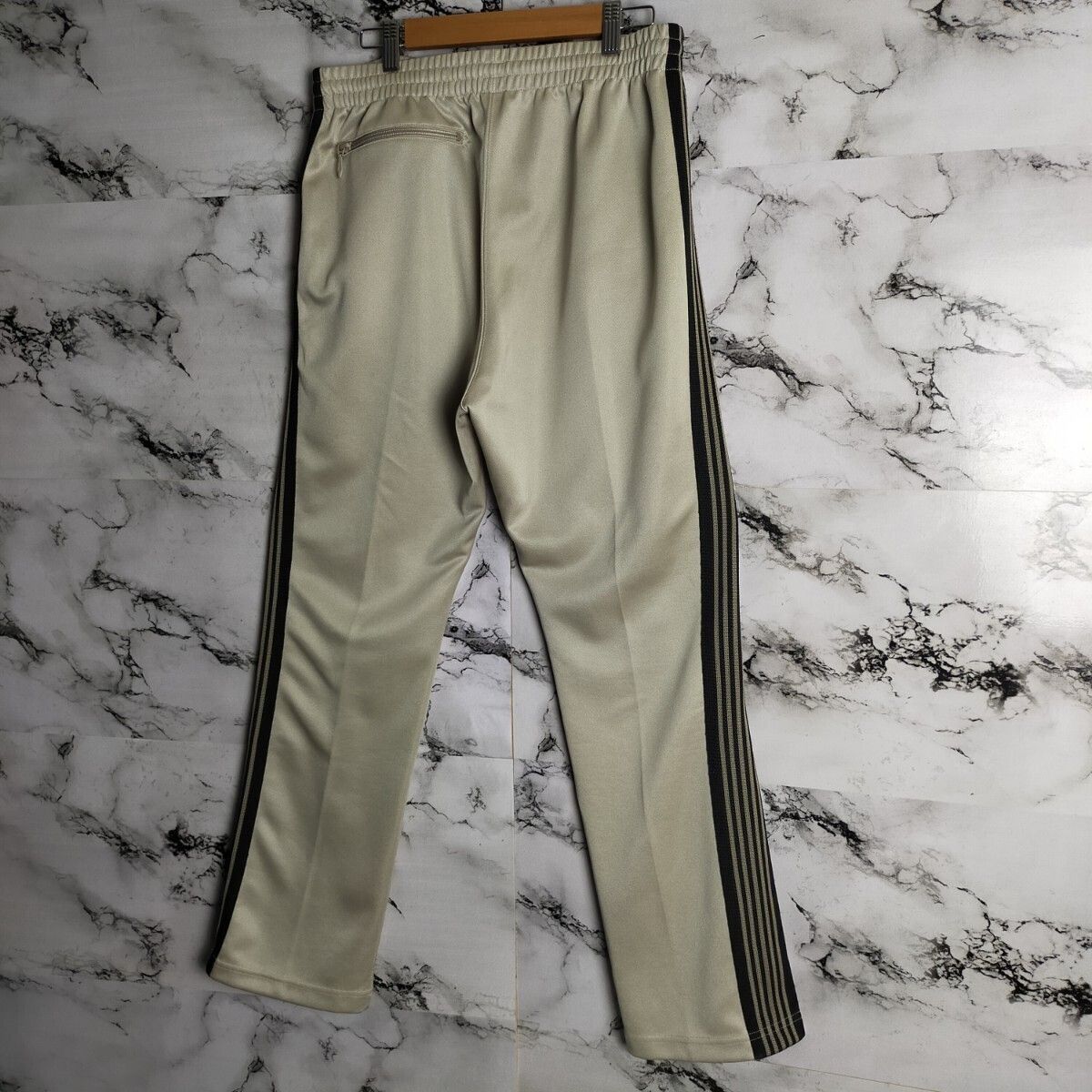 激レア】Needles トラックパンツ ナロー M MR561 エクリュ ベージュ 黒