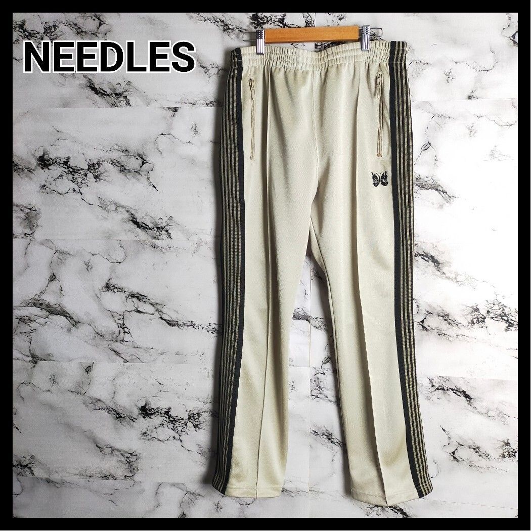 激レア】Needles トラックパンツ ナロー M MR561 エクリュ ベージュ 黒