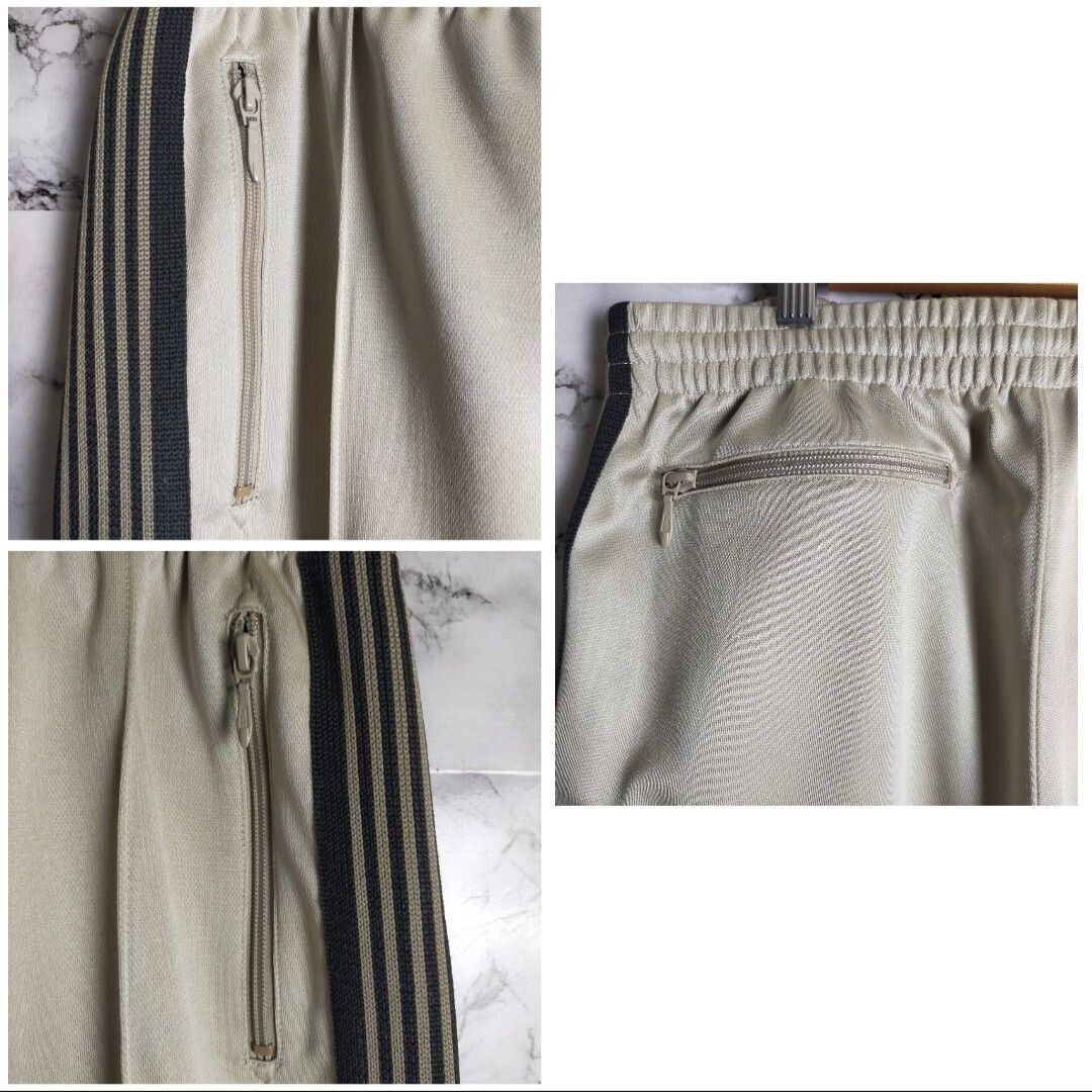 激レア】Needles トラックパンツ ナロー M ベージュ 黒 JEANS FACTORY