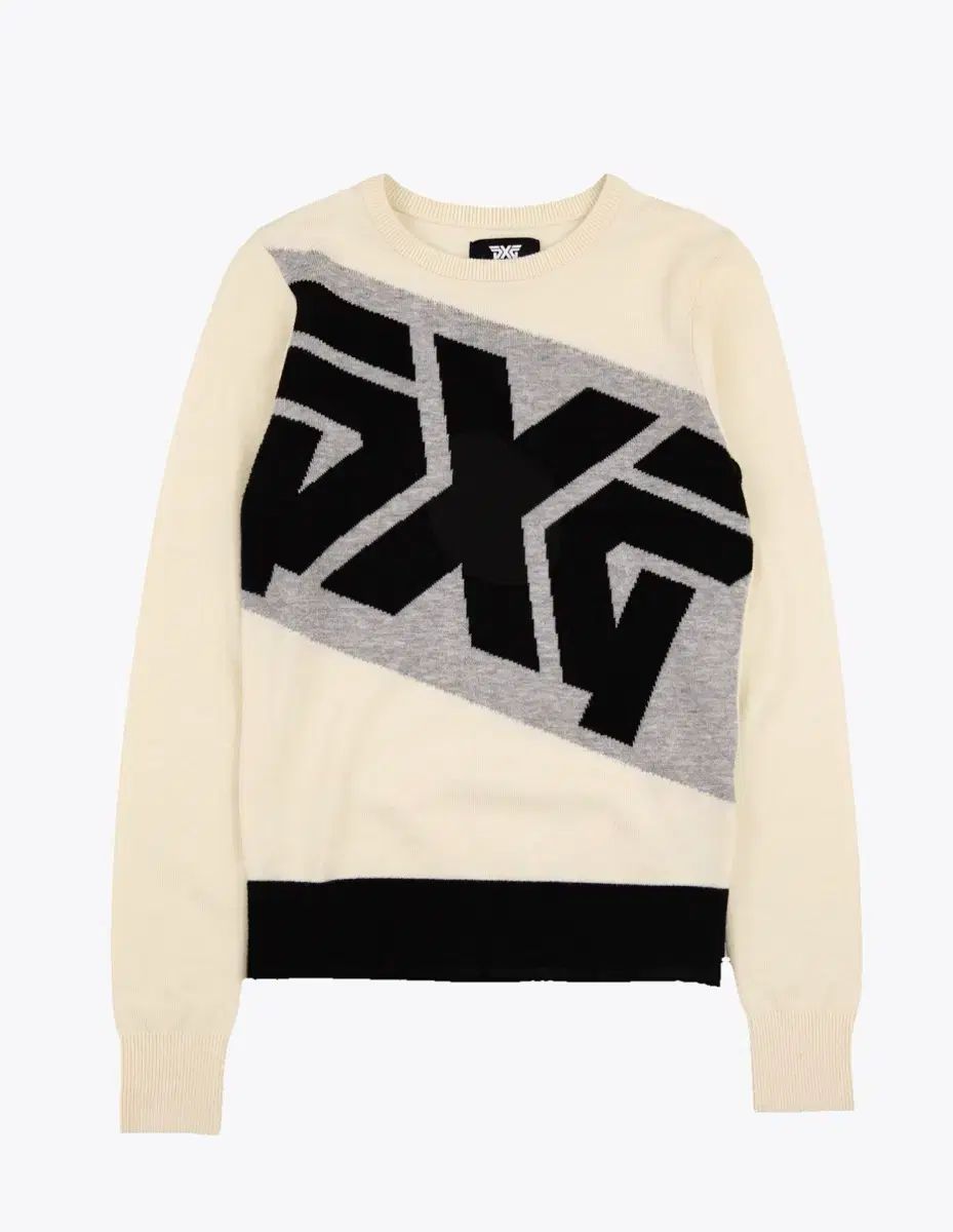 PXG ロゴ パータン ニット アイボリー xs