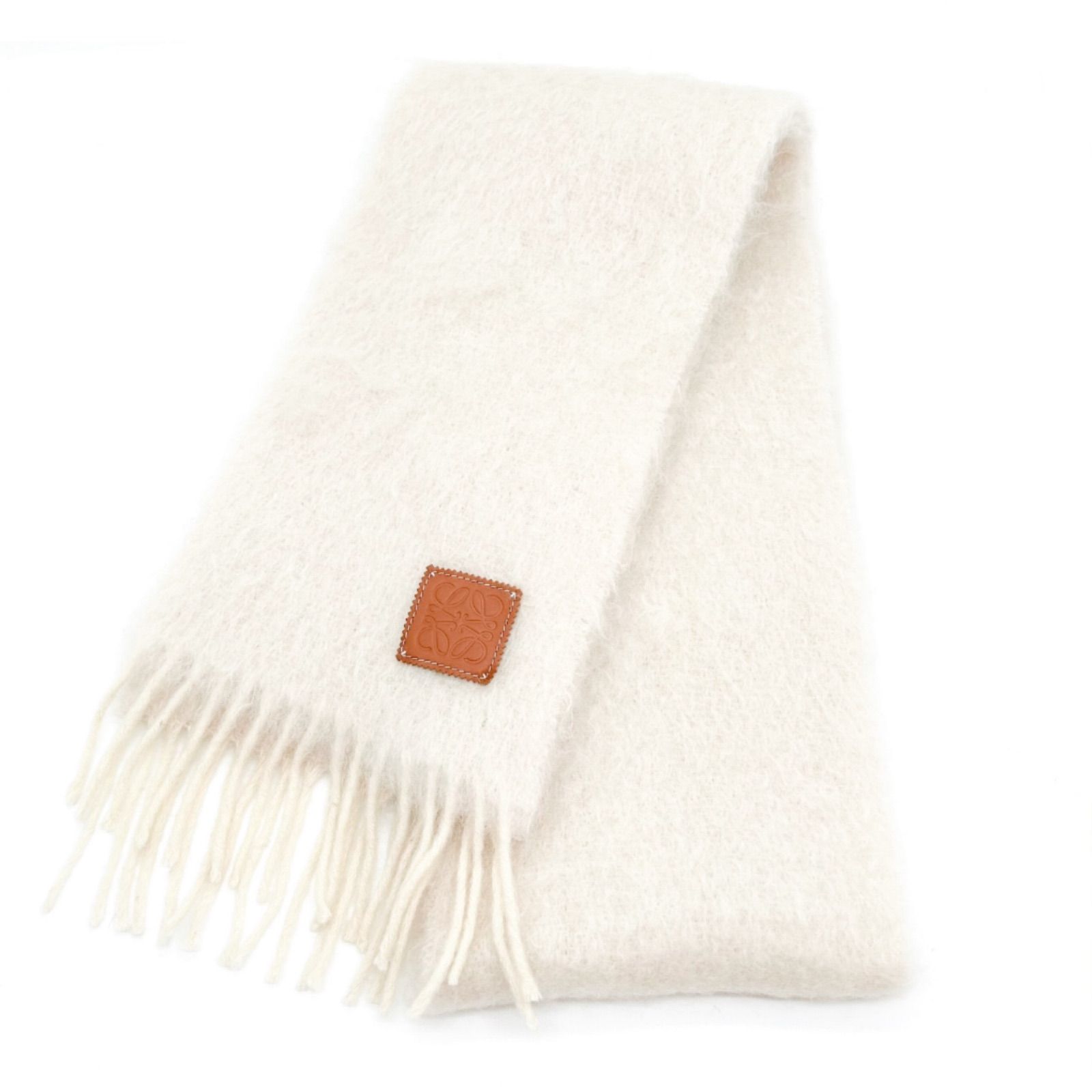 LOEWE ロエベ アナグラム マフラー モヘア アイボリー ウール