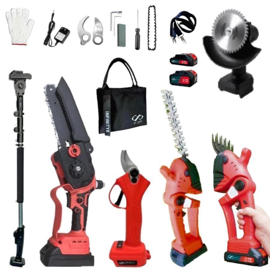 高枝切りバサミ チェーンソー電動ハサミ 草刈り 芝刈り 充電式 延長棒