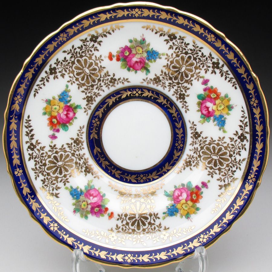 藍縁金彩花絵 トリオ