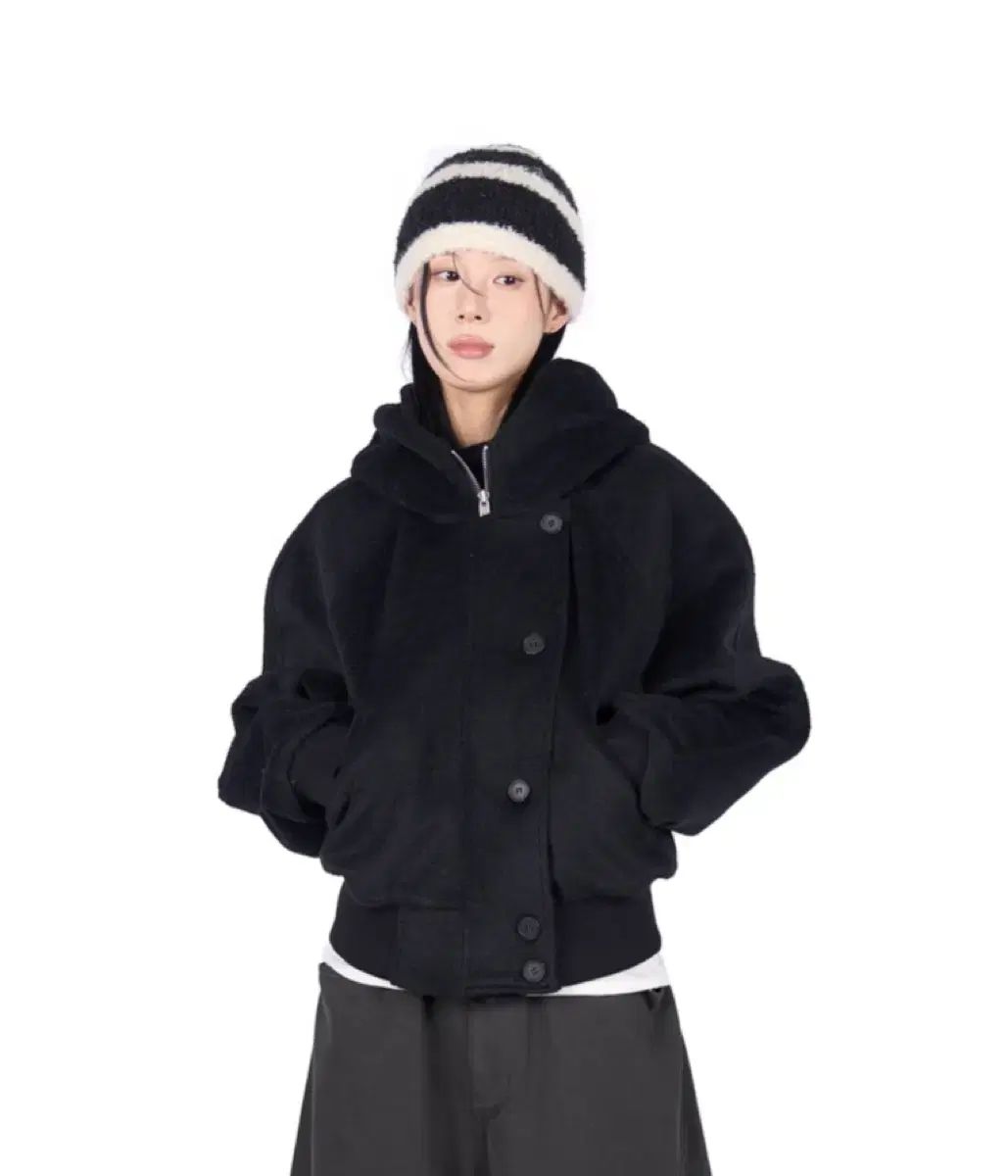 REETKEEM ブークレ フードブルゾン ブラック