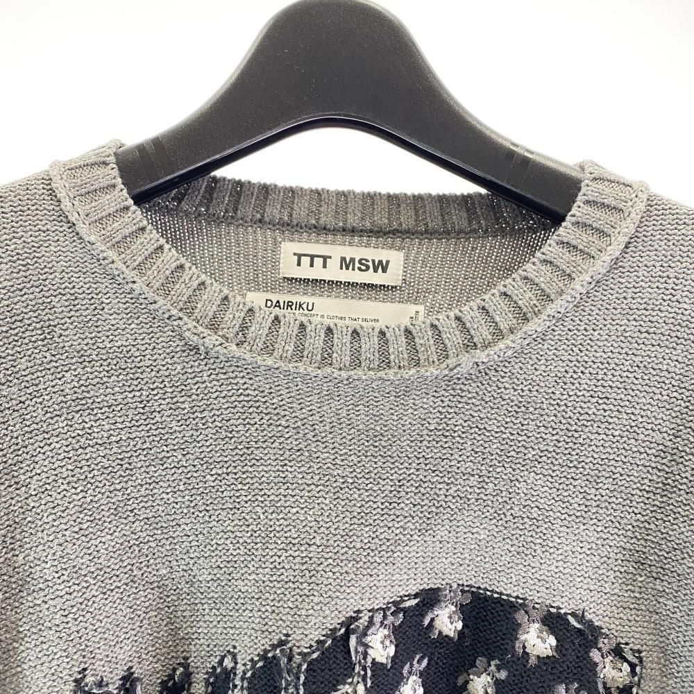 中古】DAIRIKU TTTMSW American Pullover Knit with Flower グレー 