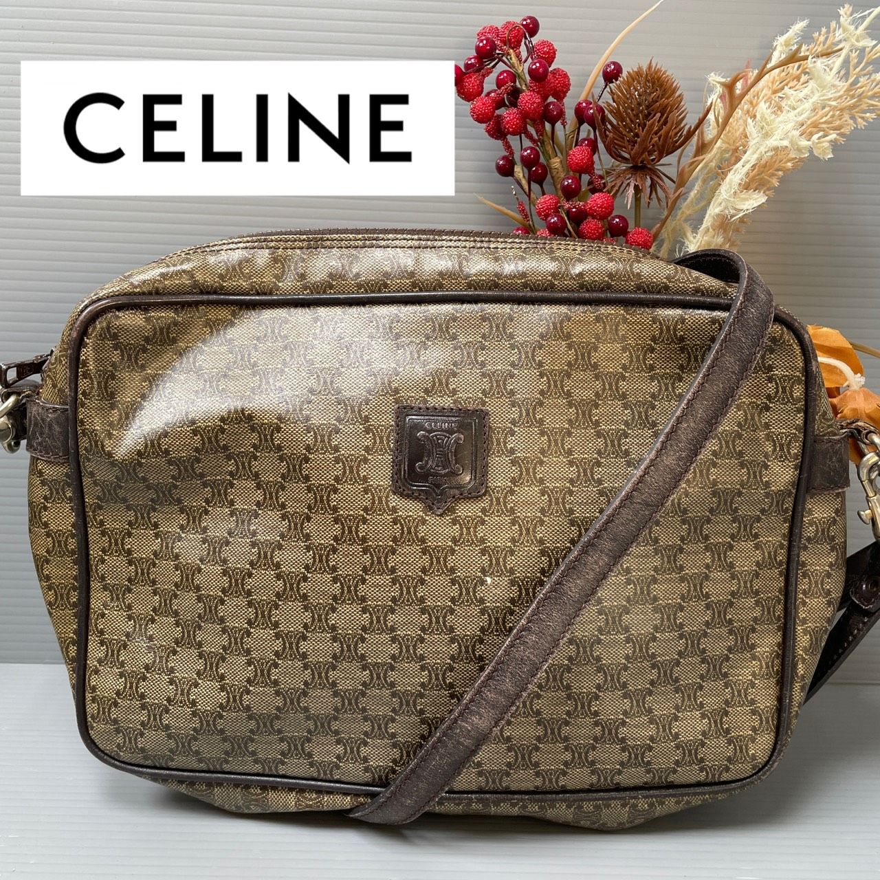 g 123 CELINE クラッチバッグ ポーチ ロゴ セリーヌ レトロ