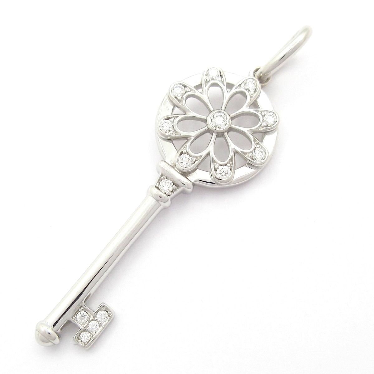 TIFFANY Co ティファニー ペンダントトップ フローラルキー K 18 WG ダイヤモンド