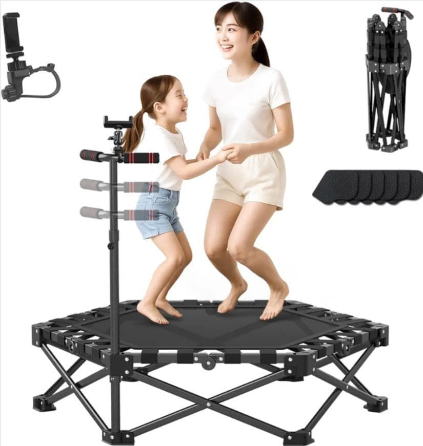 トランポリン 室内 折りたたみ 組み立て不要 高弾力 2971