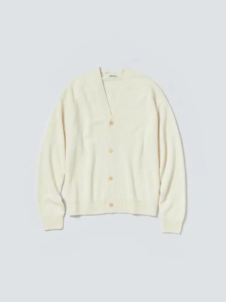 AURALEE ベイビー カシミア ニット カーディガン ナチュラル 白