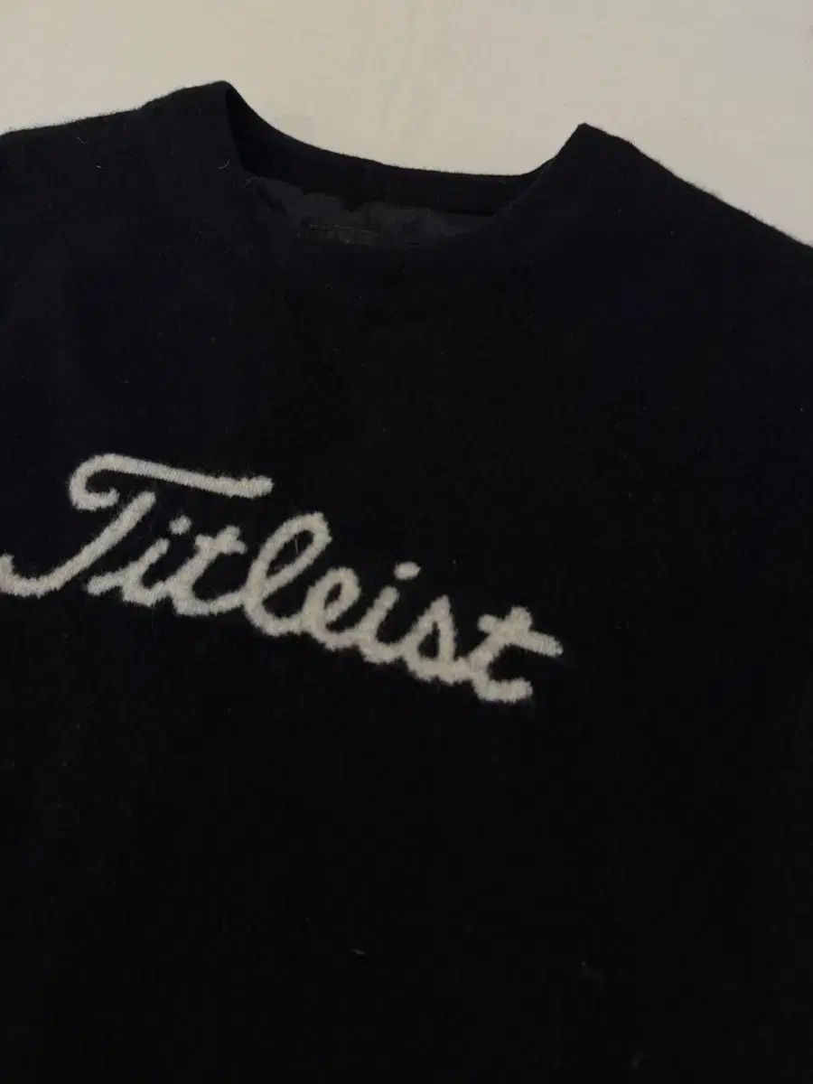 Titleist タイトリスト ゴルフ ビックロゴ 防風 ウール ニット ブラック