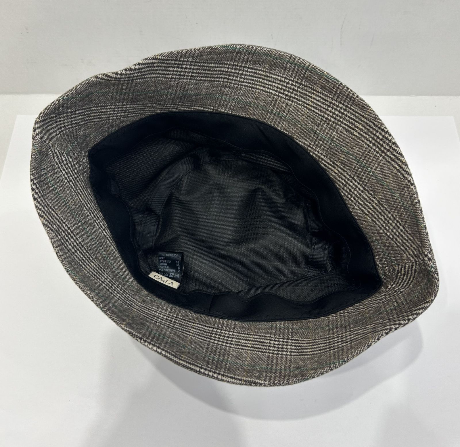 美中古 カシラ チェック柄 ロゴ バケット ハット 頭周り約54㎝ CA4LA