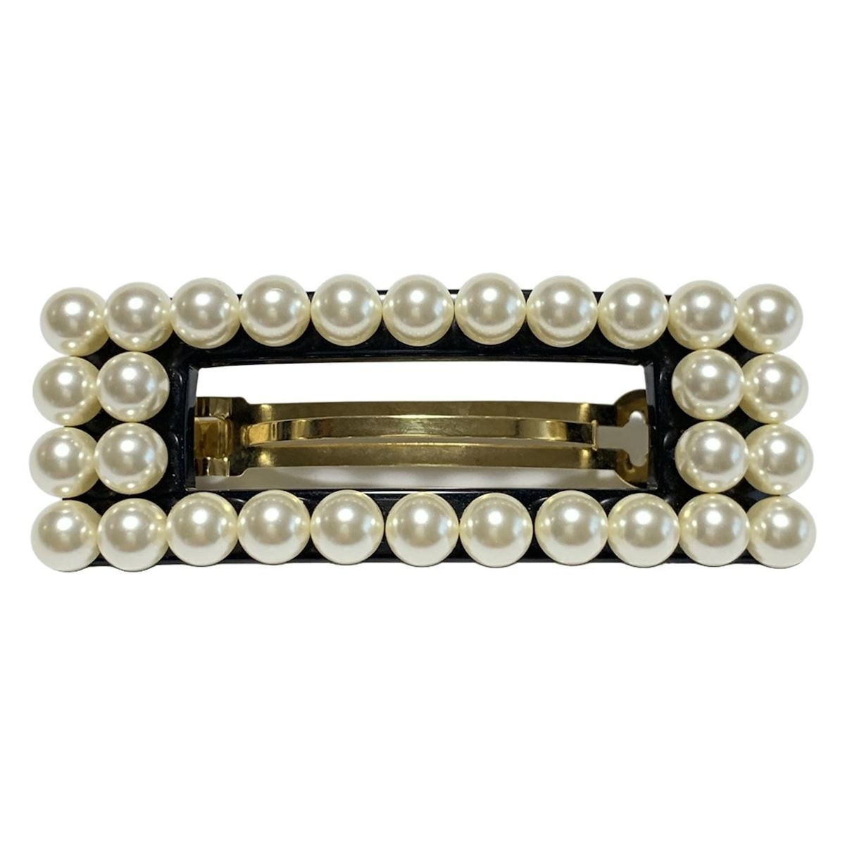 ALEXANDRE de PARIS アレクサンドル ドゥ パリ バレッタ - アイボリー×黒