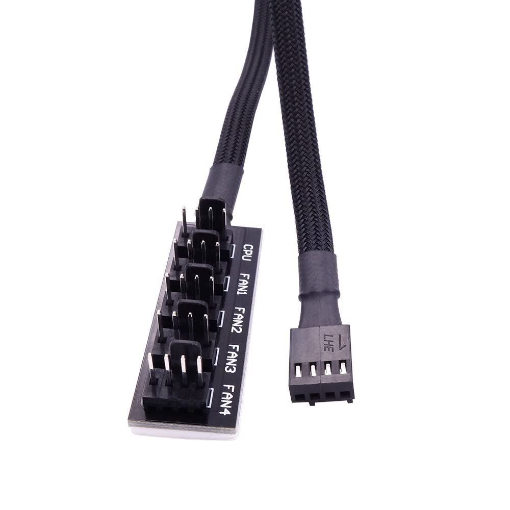 在庫処分】GTIWUNG 4個の4ピンPWMファンハブ PWMファン用 延長ケーブル