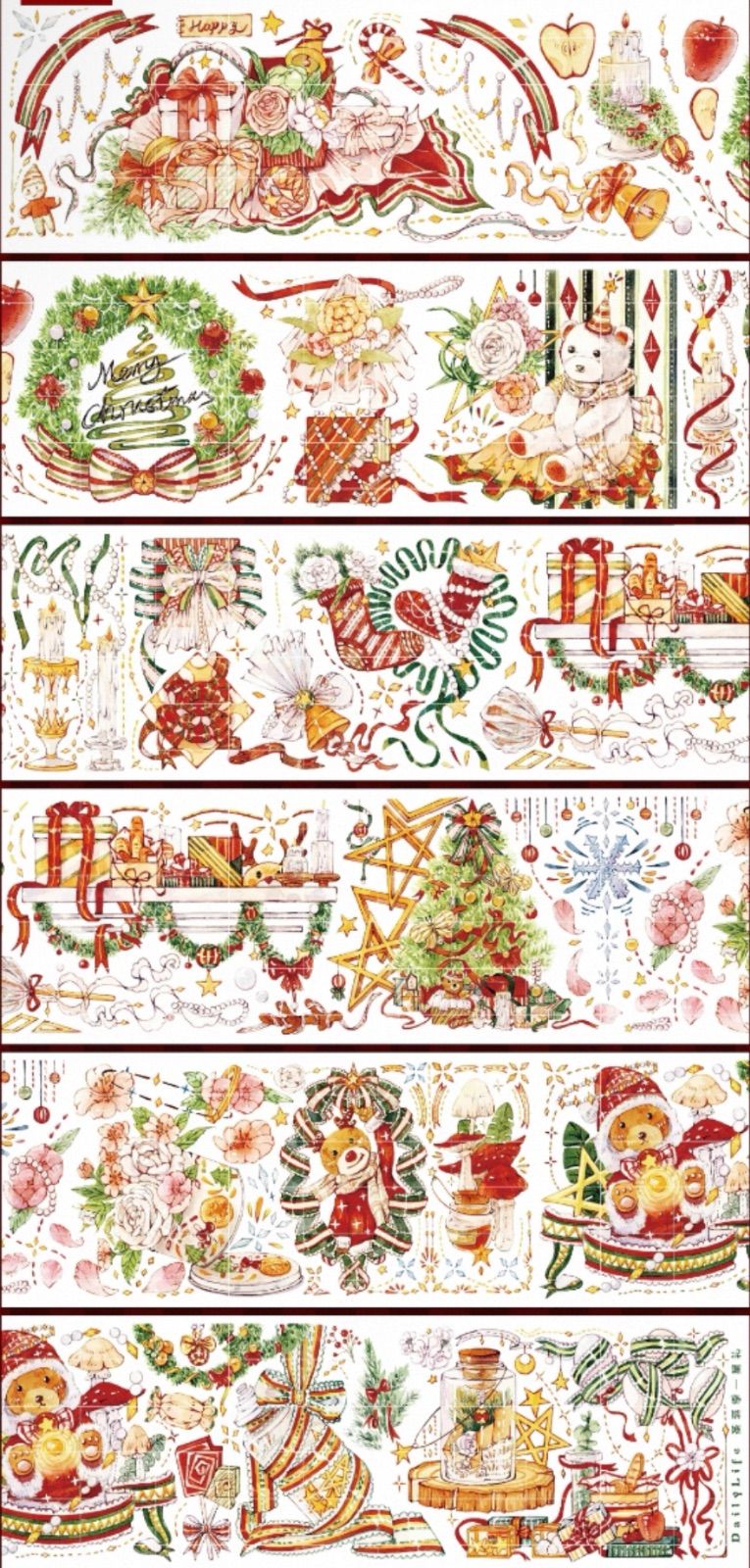 621 镭射金 6.5cm×3m 半端巻き 海外マステ 海外マスキングテープ