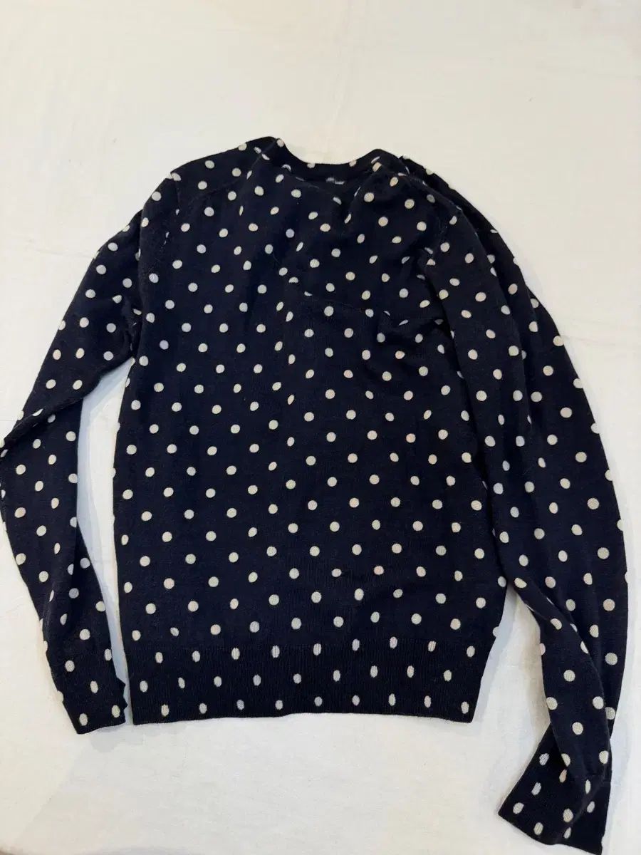  コム デ ギャルソン PLAY ポール ドット柄 ウール カーディガン ディープネイビー 長袖 カーディガン ボレロ アンサンブル