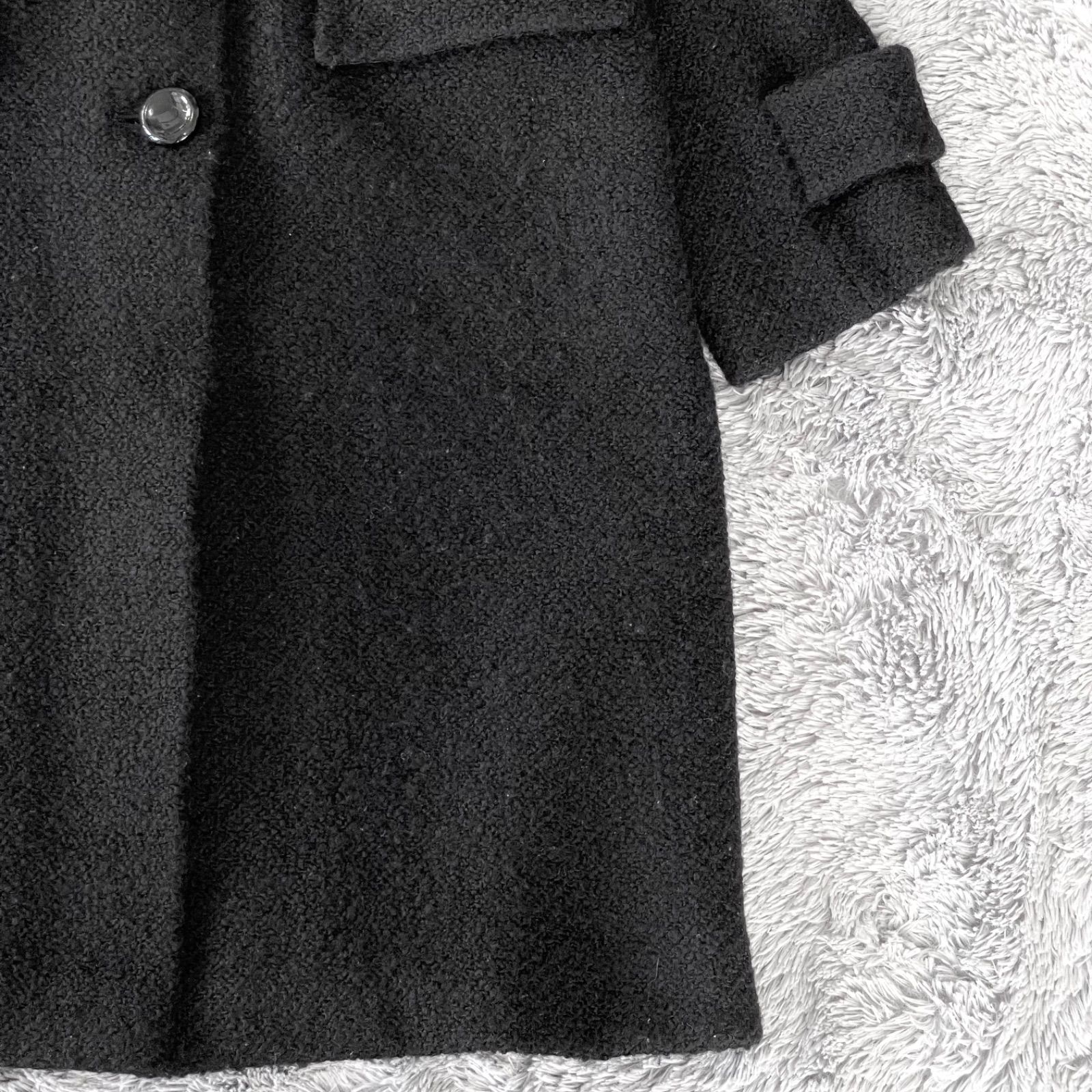 MaxMara マックスマーラ 白タグ ロングコート ウール ツイード 無地 美