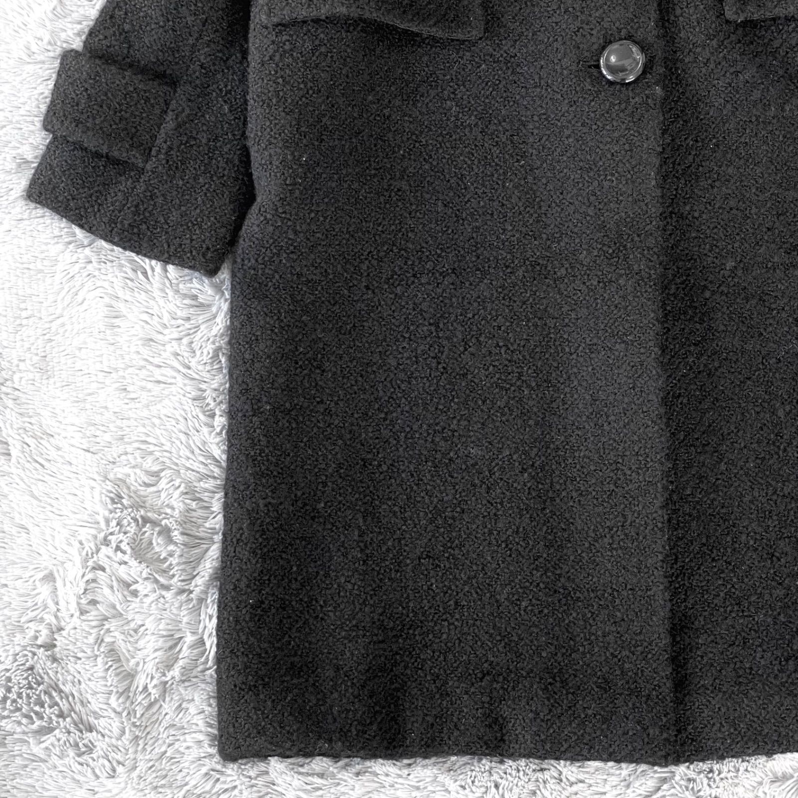 MaxMara マックスマーラ 白タグ ロングコート ウール ツイード 無地 美