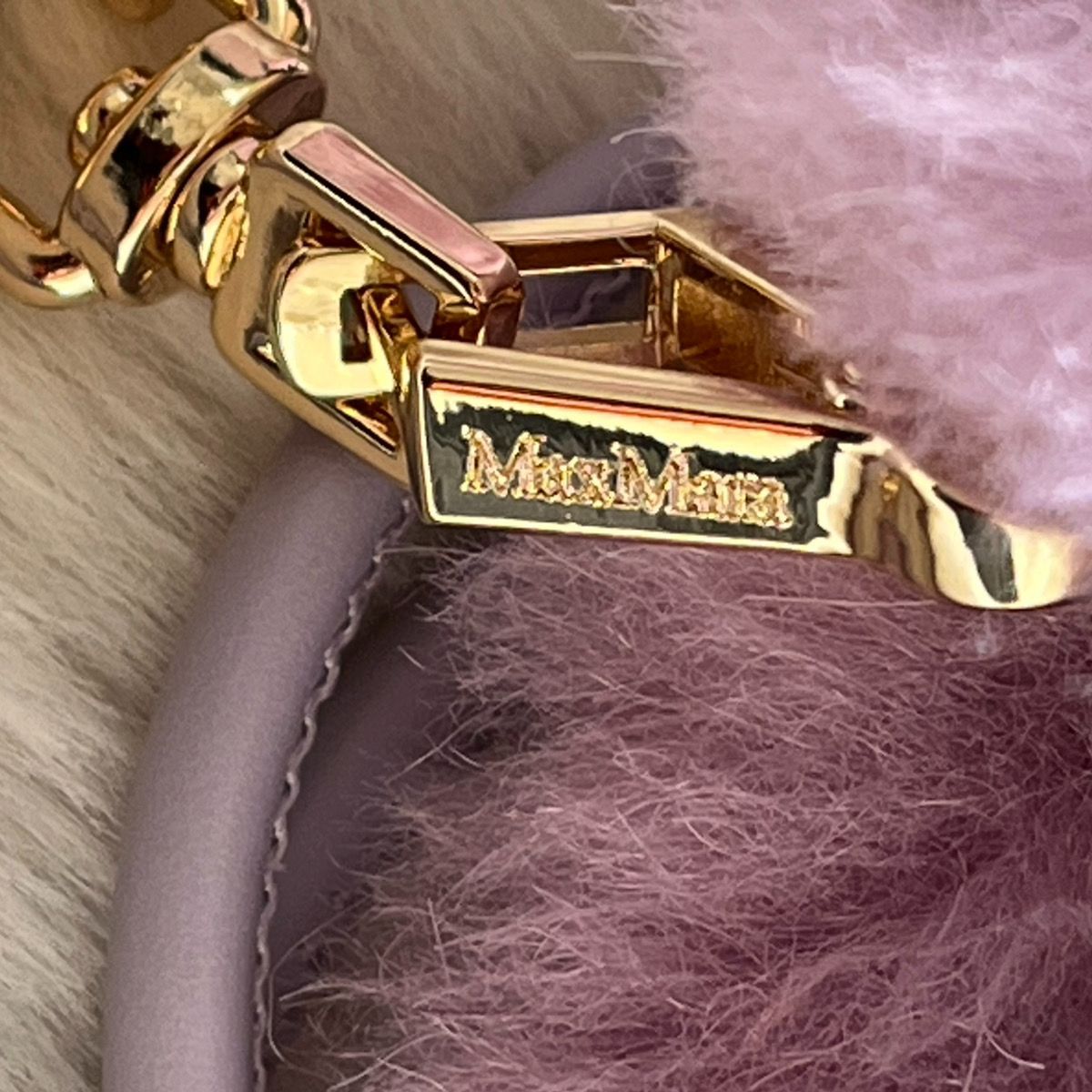 新品未使用 MaxMara マックスマーラ パープル ミトン ストラップ付 ML