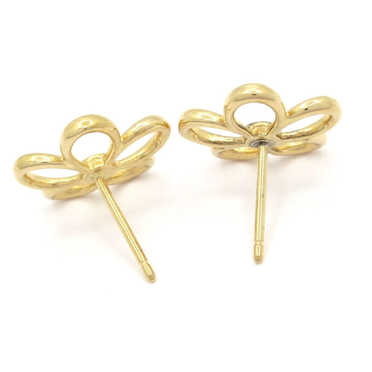 TIFFANY-Co. ティファニー ピアス ガーデンオープンフラワー K 18 YG×ダイヤモンド 総2 Pダイヤ 片側1 フラワー 花 ピアス(両耳用) アクセサリー メンズ