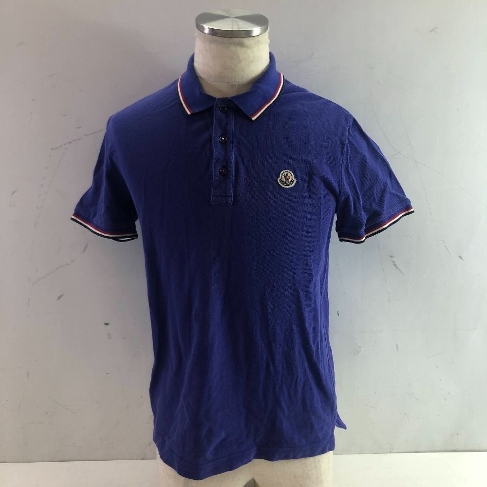 04 w 5603∞ MONCLER モンクレール ポロシャツ MAGLIA POLO MANICA CORTA 84093 ブルー サイズS コットン