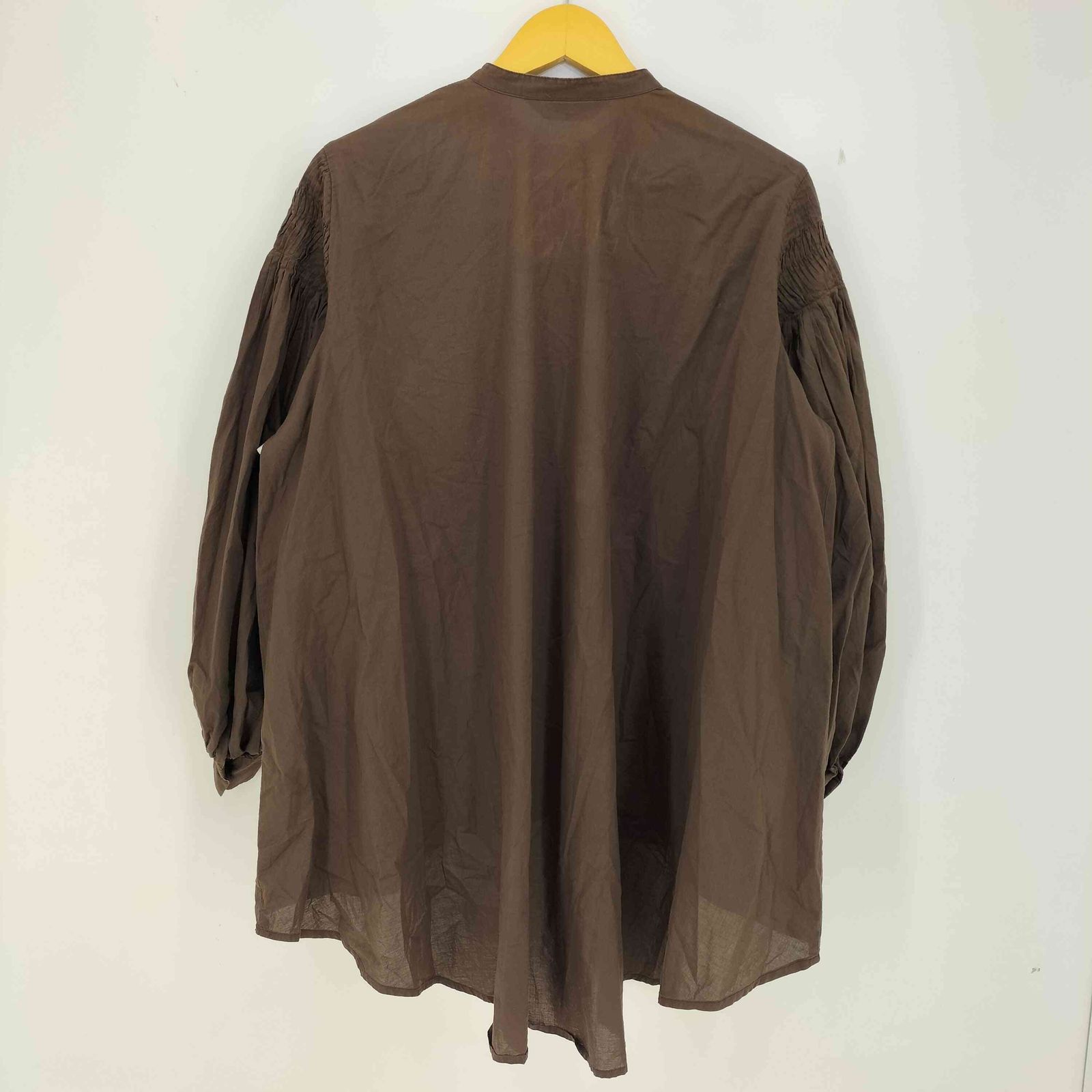 ミズイロインド mizuiro ind ピンタックパフスリーブシャツ レディース