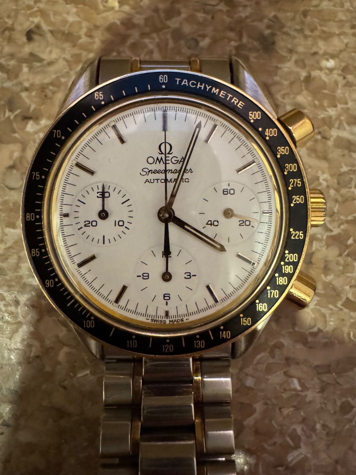 年末まで オメガ OMEGA スピードマスターコンビ 175 0032クロノグラフ ホワイトYG 自動巻き Speedmaster