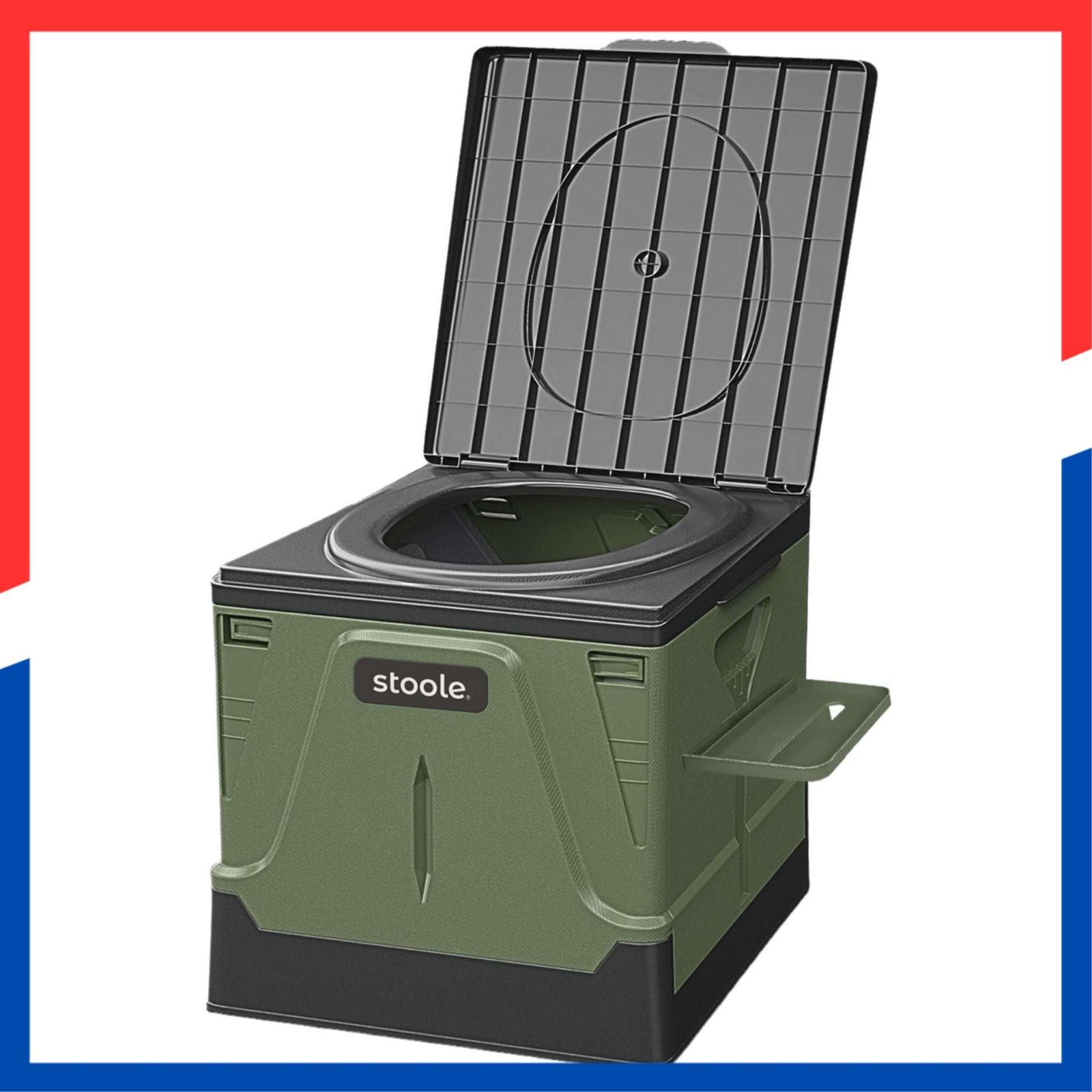 商品 非常用 折りたたみ アウトドア 防災 携帯 ポータブルトイレ stoole 災害用トイレ グリーン 簡易トイレ Lサイズ 防災グッズ大賞2025 排便袋-凝固剤付き スツーレ