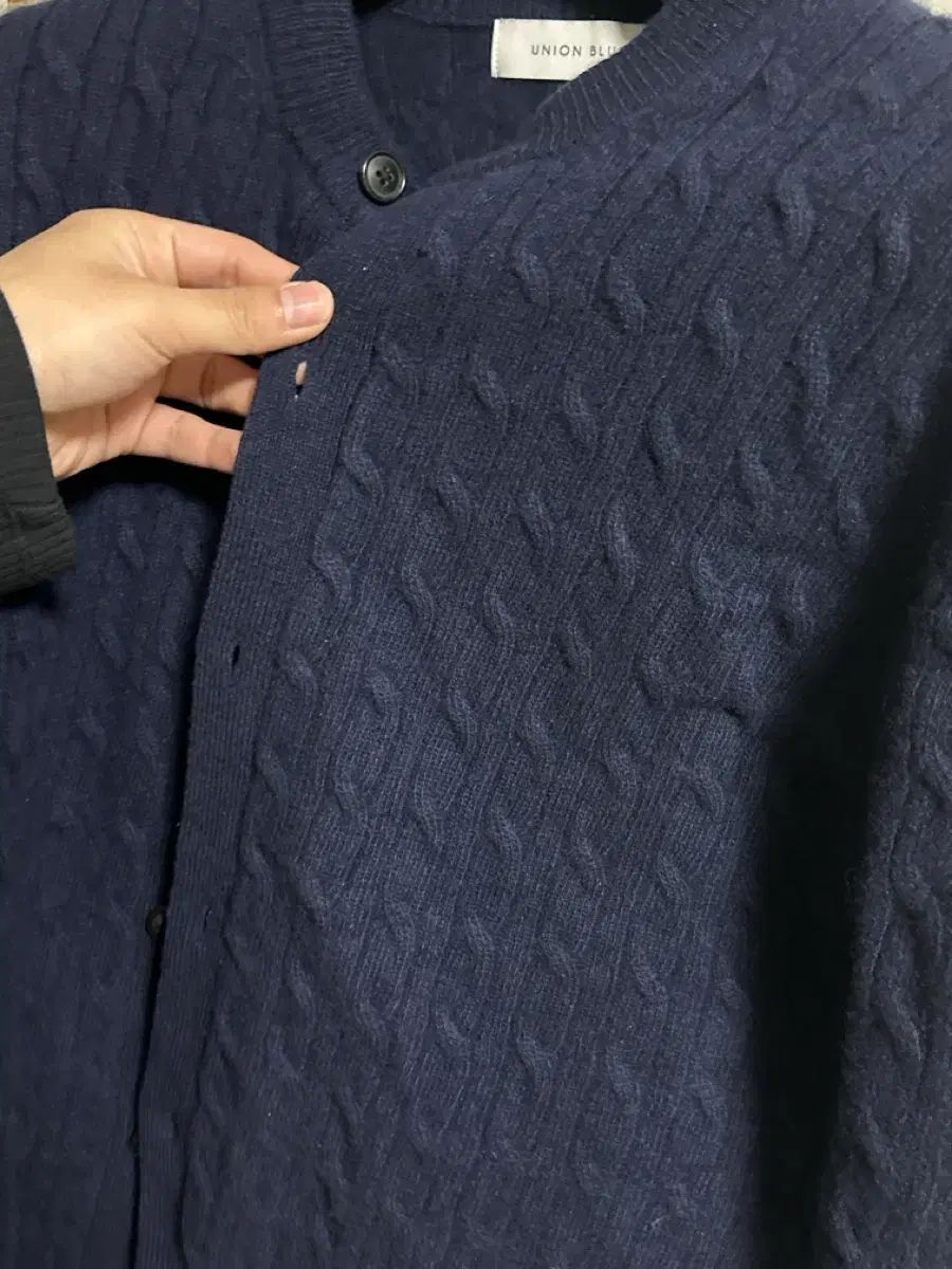 YUNION BLUE ユニオンブルー ネイビー ケーブル カーディガン 防寒アウター ベーシック服