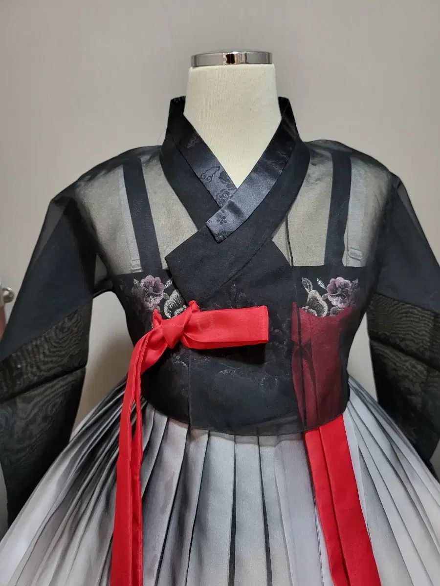 レディース チマチョゴリ 絵画作品 不規則 グラデーション 特殊生地 3層 分割スカート