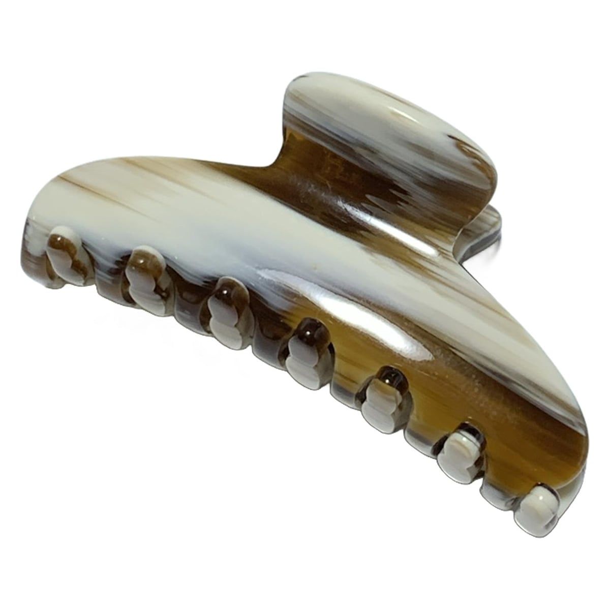 ALEXANDRE de PARIS アレクサンドル ドゥ パリ - アイボリー×ベージュ×ダークブラウン ヘアクリップ