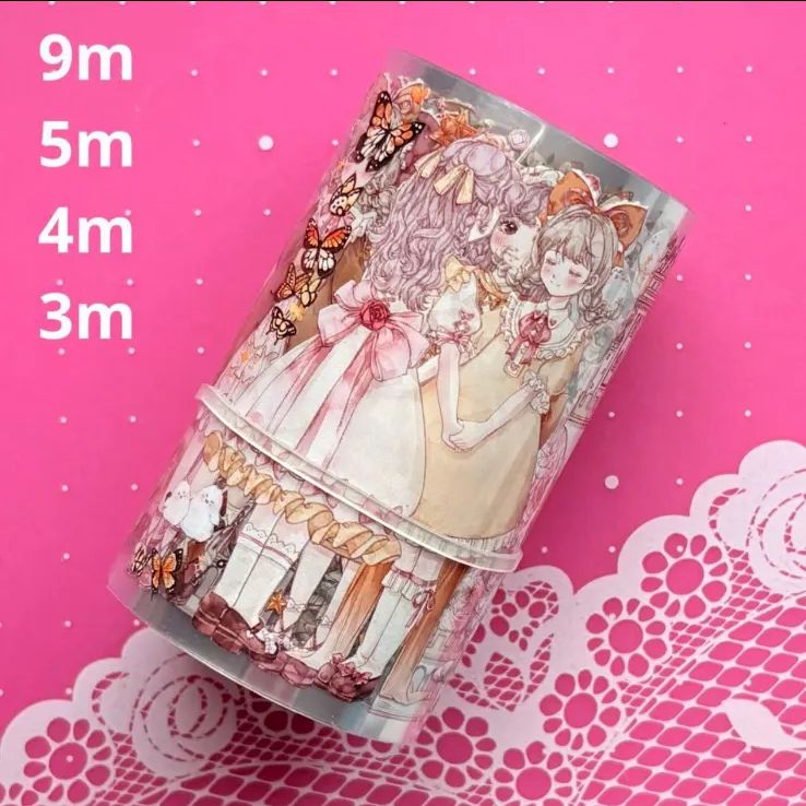 PET 8cm×9m 玫瑰庄园物语 半端巻き 海外マスキングテープ 海外マステ