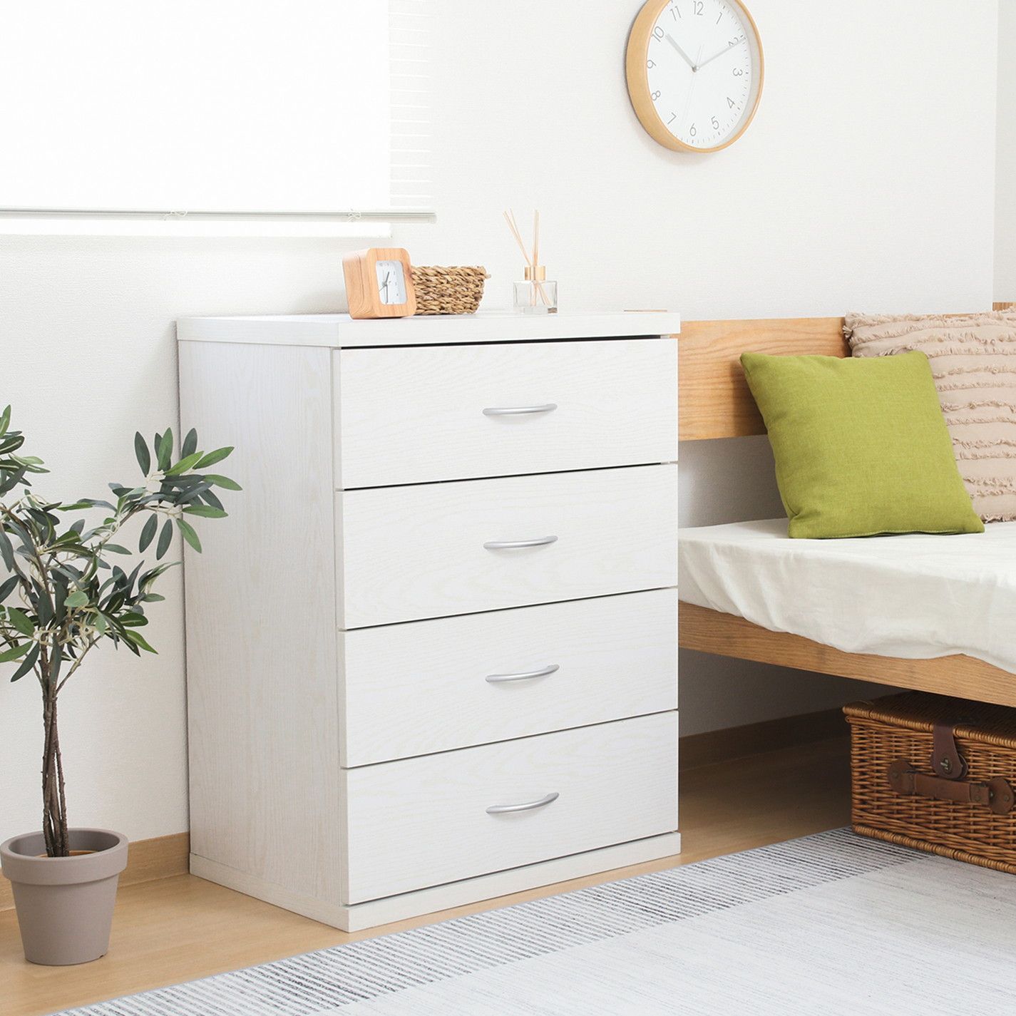 コンパクト チェスト 幅52.5 cm リビング収納 収納家具 キャビネット 衣類収納 1人暮らし 姫系