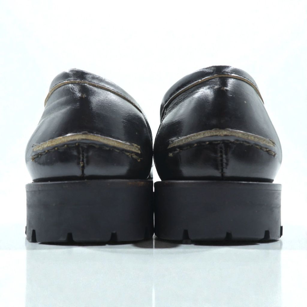  COMME des GARCONS Uチップ モカシン コインローファー 23 cm ブラック レザー ラグソール ローファー 革靴 靴