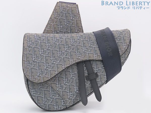 クリスチャン ディオール Christian Dior サドル バッグ オブリーク クロスボディバッグ ショルダーバッグ メッセンジャーバッグ バムバッグ グレー _H 30 Q