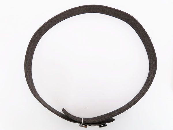 エルメス HERMES コンスタンス Hベルト ヘアライン リバーシブル 32 MM 95 ブラック ショコラ ダークブラウン シルバー トゴ ボックスカーフ J