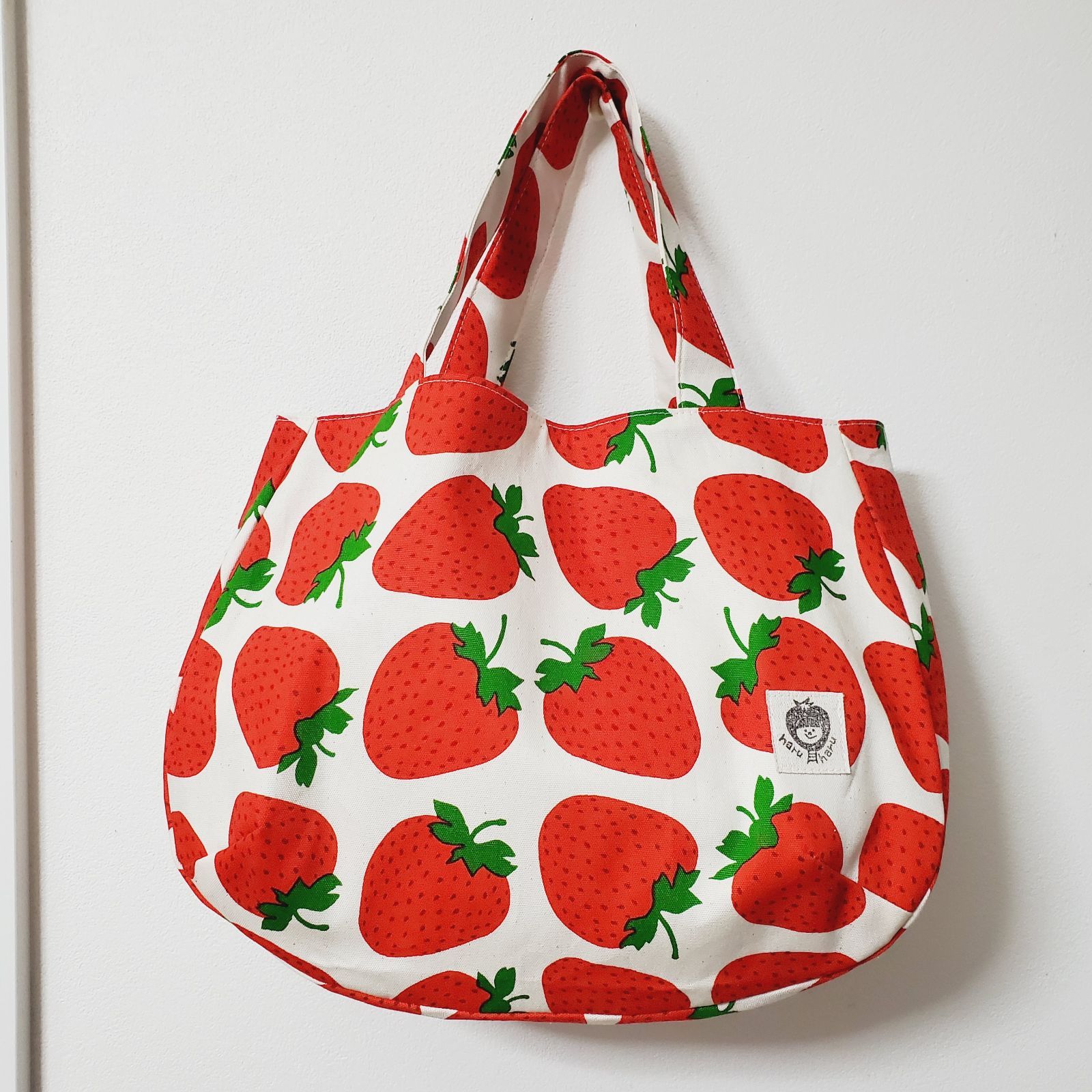 マチたっぷりラウンドトートバッグ ハンドメイド ター 手作りバッグ