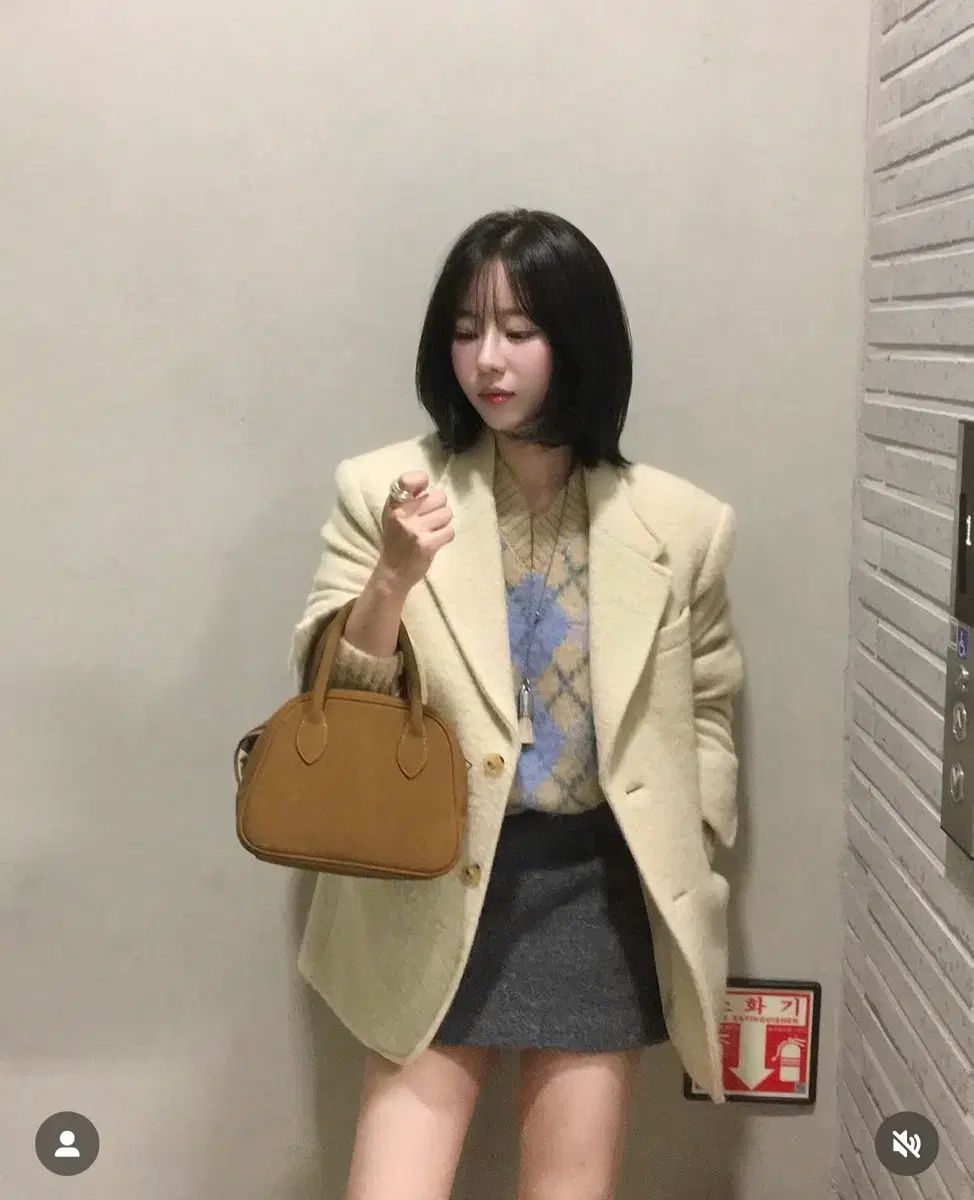 ダンスト アルパカ ブレーザー コート バター ベージュ