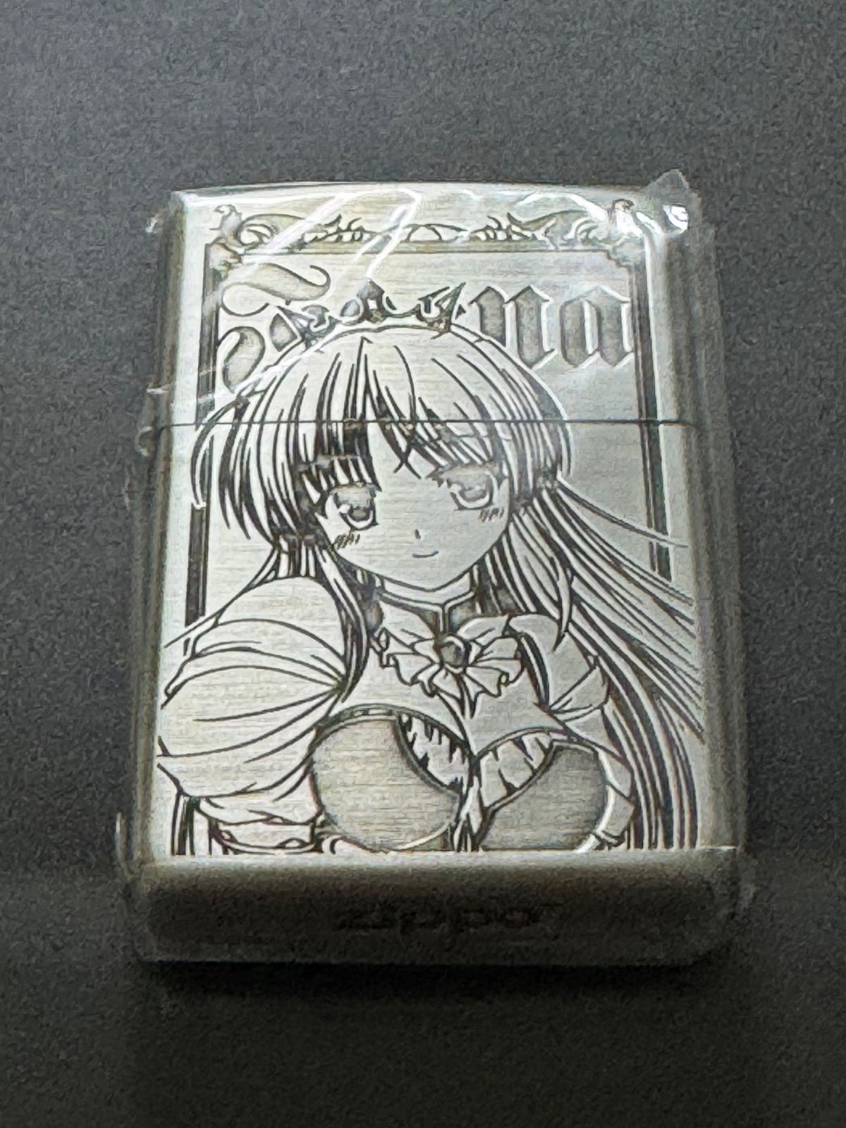 zippo 夜明け前より瑠璃色な フィーナ 銀仕上げ 両面デザイン 2008年製