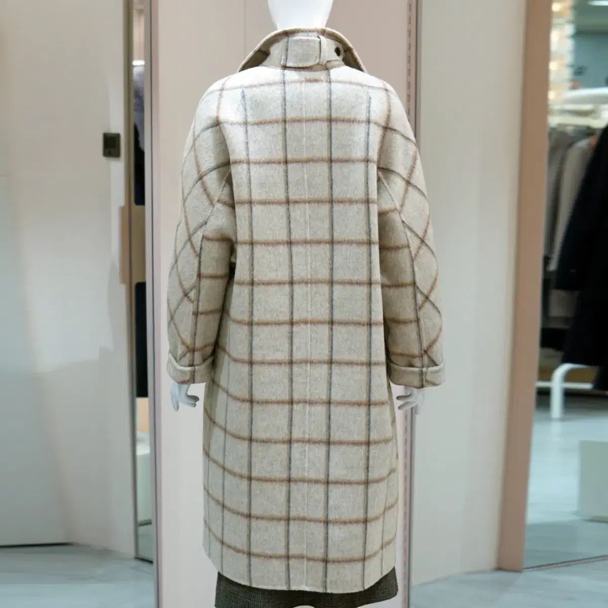 JJ JIGOTT JJ-RO ツーウェイ カラ ウール混 チェックコート フリーサイズ