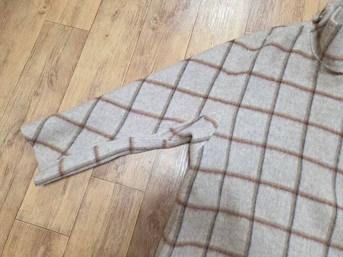 JJ JIGOTT JJ-RO ツーウェイ カラ ウール混 チェックコート フリーサイズ ショート丈 フィット感