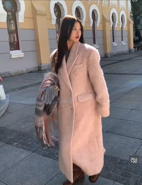 ピンク ウール オンライン ロングコート 上品さと可愛さを両立 ロング