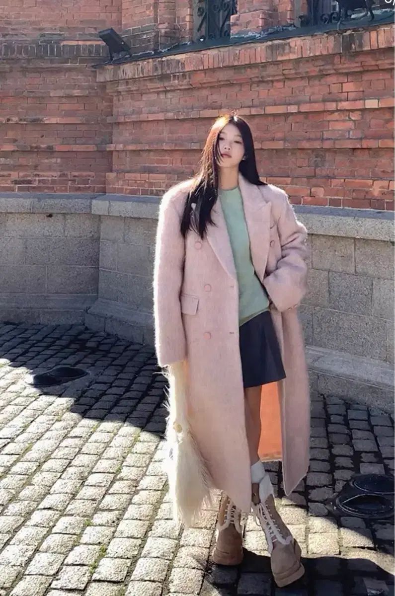 ピンク ウール オンライン ロングコート 上品さと可愛さを両立 ロング