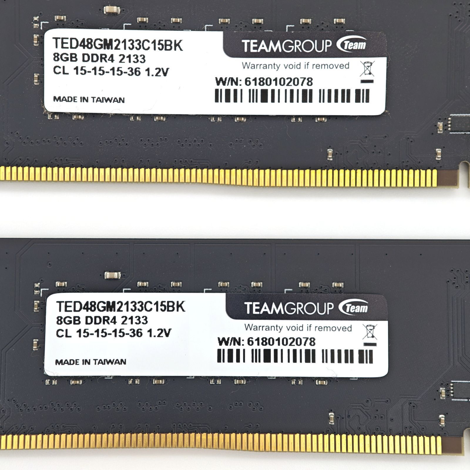 当店別注 TEAMGROUP デスクトップPC用メモリ DIMM DDR4-2133 8GB×2枚